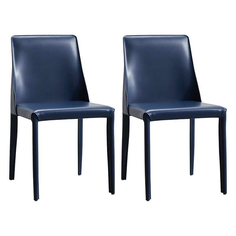 Faux Leather Contemporary Dining Room Chairs Matte Finish Solid Back Dining Arm Chairs Blue 2 Piece Set Clearhalo ' kitchen&dining_furn' 'Dining Chairs' 'Dining Tables & Seating' 'dining_chair' 'furn' 'furn_dining_chair' 'Furniture' 'furniture_dining_chair' 'Kitchen & Dining Furniture' 'kitchen' 3597775