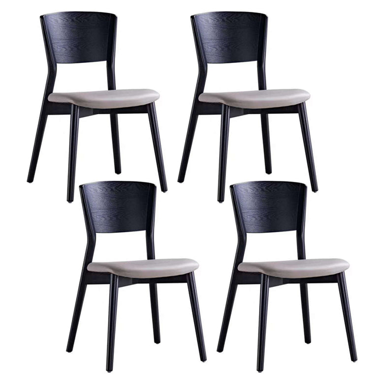 Industrial Style Solid Wood Side Chair Black Open Back Dining Side Chair White 4 Piece Set Clearhalo ' kitchen&dining_furn' 'Dining Chairs' 'Dining Tables & Seating' 'dining_chair' 'furn' 'furn_dining_chair' 'Furniture' 'furniture_dining_chair' 'Kitchen & Dining Furniture' 'kitchen' 3597785