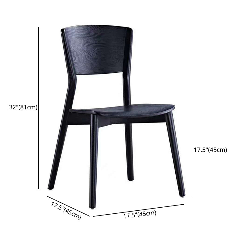 Industrial Style Solid Wood Side Chair Black Open Back Dining Side Chair Clearhalo ' kitchen&dining_furn' 'Dining Chairs' 'Dining Tables & Seating' 'dining_chair' 'furn' 'furn_dining_chair' 'Furniture' 'furniture_dining_chair' 'Kitchen & Dining Furniture' 'kitchen' 3597788