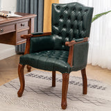 Victorian Dining Arm Chair Solid Back Side Chair with 4 Wood Legs for Home Use Clearhalo ' kitchen&dining_furn' 'Dining Chairs' 'Dining Tables & Seating' 'dining_chair' 'furn' 'furn_dining_chair' 'Furniture' 'furniture_dining_chair' 'Kitchen & Dining Furniture' 'kitchen' 3597789