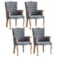 Victorian Dining Arm Chair Solid Back Side Chair with 4 Wood Legs for Home Use Light Gray 4 Piece Set Clearhalo ' kitchen&dining_furn' 'Dining Chairs' 'Dining Tables & Seating' 'dining_chair' 'furn' 'furn_dining_chair' 'Furniture' 'furniture_dining_chair' 'Kitchen & Dining Furniture' 'kitchen' 3597794