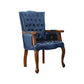 Victorian Dining Arm Chair Solid Back Side Chair with 4 Wood Legs for Home Use Royal Blue 1 Piece Clearhalo ' kitchen&dining_furn' 'Dining Chairs' 'Dining Tables & Seating' 'dining_chair' 'furn' 'furn_dining_chair' 'Furniture' 'furniture_dining_chair' 'Kitchen & Dining Furniture' 'kitchen' 3597802