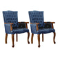Victorian Dining Arm Chair Solid Back Side Chair with 4 Wood Legs for Home Use Royal Blue 2 Piece Set Clearhalo ' kitchen&dining_furn' 'Dining Chairs' 'Dining Tables & Seating' 'dining_chair' 'furn' 'furn_dining_chair' 'Furniture' 'furniture_dining_chair' 'Kitchen & Dining Furniture' 'kitchen' 3597803