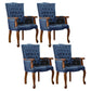 Victorian Dining Arm Chair Solid Back Side Chair with 4 Wood Legs for Home Use Royal Blue 4 Piece Set Clearhalo ' kitchen&dining_furn' 'Dining Chairs' 'Dining Tables & Seating' 'dining_chair' 'furn' 'furn_dining_chair' 'Furniture' 'furniture_dining_chair' 'Kitchen & Dining Furniture' 'kitchen' 3597805