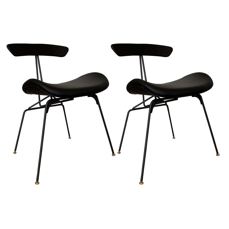 Industrial Chair with Metal Base 29"H Open Back Dining Side Chair for Restaurant Black 2 Piece Set Clearhalo ' kitchen&dining_furn' 'Dining Chairs' 'Dining Tables & Seating' 'dining_chair' 'furn' 'furn_dining_chair' 'Furniture' 'furniture_dining_chair' 'Kitchen & Dining Furniture' 'kitchen' 3597814