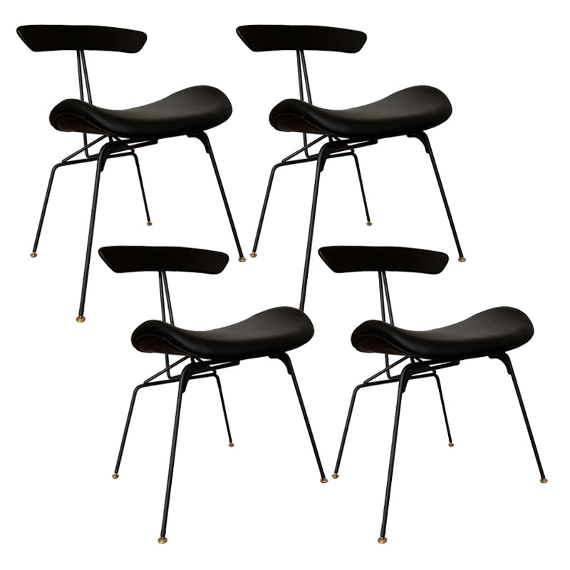 Industrial Chair with Metal Base 29"H Open Back Dining Side Chair for Restaurant Black 4 Piece Set Clearhalo ' kitchen&dining_furn' 'Dining Chairs' 'Dining Tables & Seating' 'dining_chair' 'furn' 'furn_dining_chair' 'Furniture' 'furniture_dining_chair' 'Kitchen & Dining Furniture' 'kitchen' 3597816