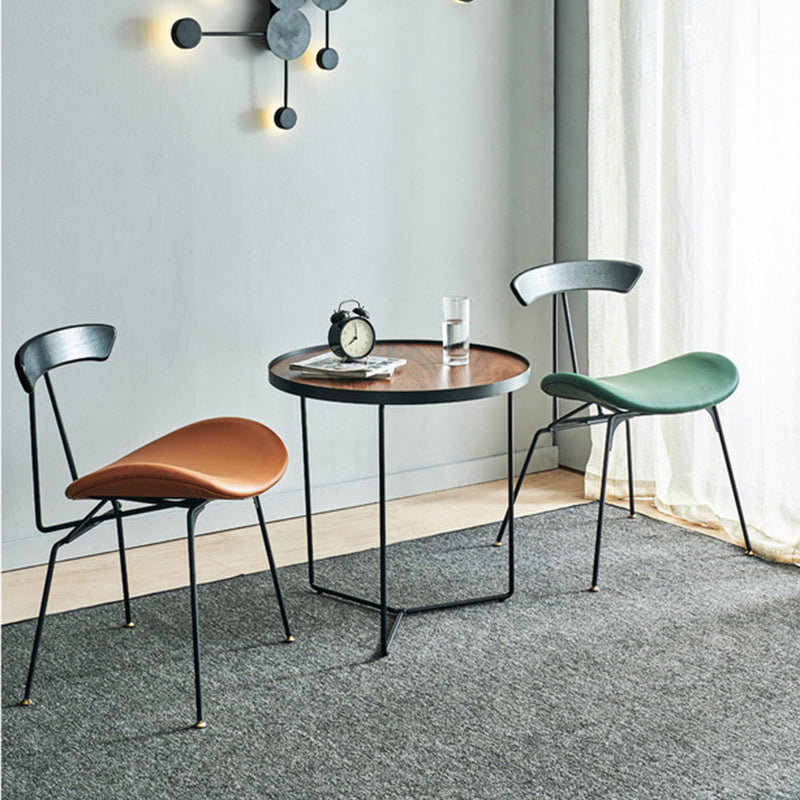 Industrial Chair with Metal Base 29"H Open Back Dining Side Chair for Restaurant Clearhalo ' kitchen&dining_furn' 'Dining Chairs' 'Dining Tables & Seating' 'dining_chair' 'furn' 'furn_dining_chair' 'Furniture' 'furniture_dining_chair' 'Kitchen & Dining Furniture' 'kitchen' 3597819