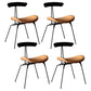 Industrial Chair with Metal Base 29"H Open Back Dining Side Chair for Restaurant Brown 4 Piece Set Clearhalo ' kitchen&dining_furn' 'Dining Chairs' 'Dining Tables & Seating' 'dining_chair' 'furn' 'furn_dining_chair' 'Furniture' 'furniture_dining_chair' 'Kitchen & Dining Furniture' 'kitchen' 3597828