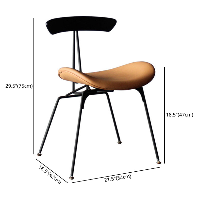 Industrial Chair with Metal Base 29"H Open Back Dining Side Chair for Restaurant Clearhalo ' kitchen&dining_furn' 'Dining Chairs' 'Dining Tables & Seating' 'dining_chair' 'furn' 'furn_dining_chair' 'Furniture' 'furniture_dining_chair' 'Kitchen & Dining Furniture' 'kitchen' 3597829