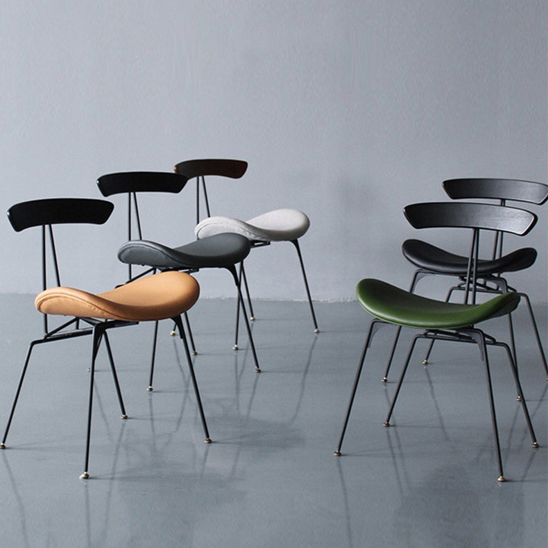 Industrial Chair with Metal Base 29"H Open Back Dining Side Chair for Restaurant Clearhalo ' kitchen&dining_furn' 'Dining Chairs' 'Dining Tables & Seating' 'dining_chair' 'furn' 'furn_dining_chair' 'Furniture' 'furniture_dining_chair' 'Kitchen & Dining Furniture' 'kitchen' 3597831