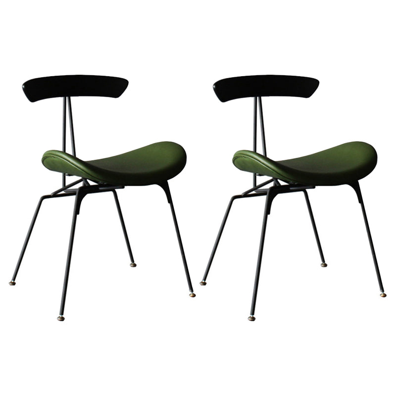 Industrial Chair with Metal Base 29"H Open Back Dining Side Chair for Restaurant Blackish Green 2 Piece Set Clearhalo ' kitchen&dining_furn' 'Dining Chairs' 'Dining Tables & Seating' 'dining_chair' 'furn' 'furn_dining_chair' 'Furniture' 'furniture_dining_chair' 'Kitchen & Dining Furniture' 'kitchen' 3597832