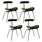 Industrial Chair with Metal Base 29"H Open Back Dining Side Chair for Restaurant Blackish Green 4 Piece Set Clearhalo ' kitchen&dining_furn' 'Dining Chairs' 'Dining Tables & Seating' 'dining_chair' 'furn' 'furn_dining_chair' 'Furniture' 'furniture_dining_chair' 'Kitchen & Dining Furniture' 'kitchen' 3597834