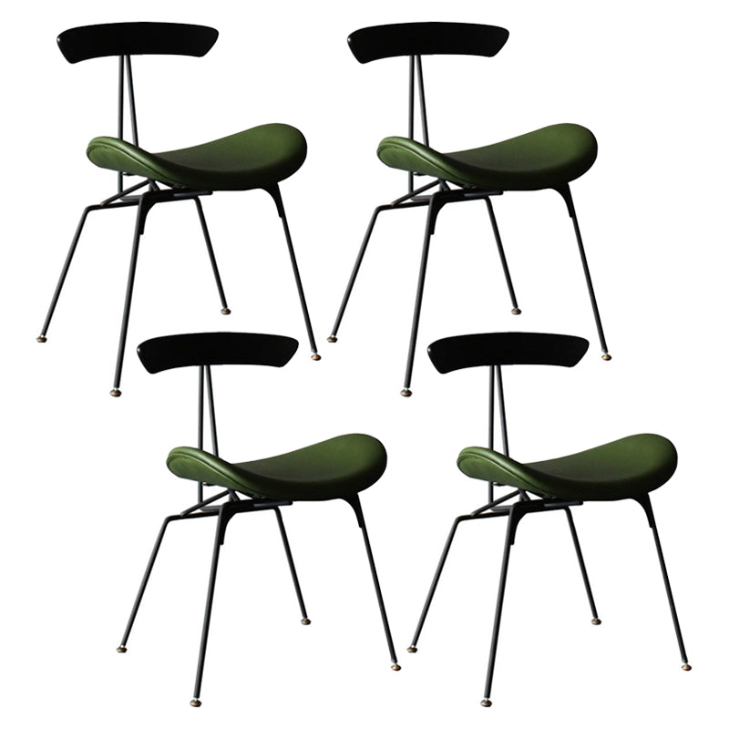 Industrial Chair with Metal Base 29"H Open Back Dining Side Chair for Restaurant Blackish Green 4 Piece Set Clearhalo ' kitchen&dining_furn' 'Dining Chairs' 'Dining Tables & Seating' 'dining_chair' 'furn' 'furn_dining_chair' 'Furniture' 'furniture_dining_chair' 'Kitchen & Dining Furniture' 'kitchen' 3597834