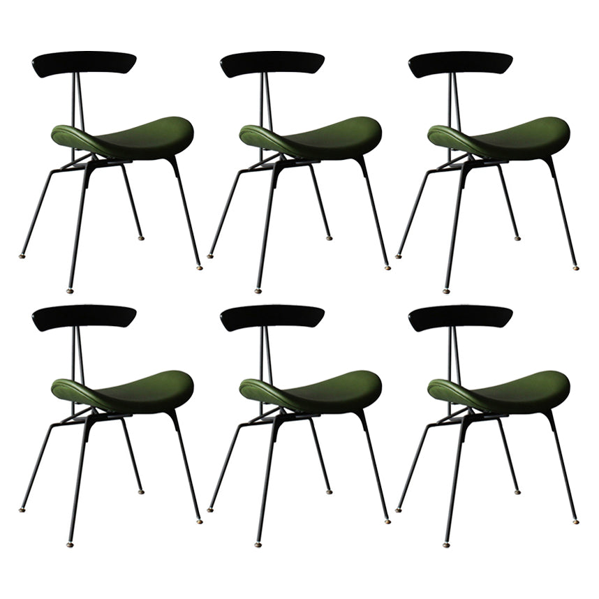 Industrial Chair with Metal Base 29"H Open Back Dining Side Chair for Restaurant Blackish Green 6 Piece Set Clearhalo ' kitchen&dining_furn' 'Dining Chairs' 'Dining Tables & Seating' 'dining_chair' 'furn' 'furn_dining_chair' 'Furniture' 'furniture_dining_chair' 'Kitchen & Dining Furniture' 'kitchen' 3597835