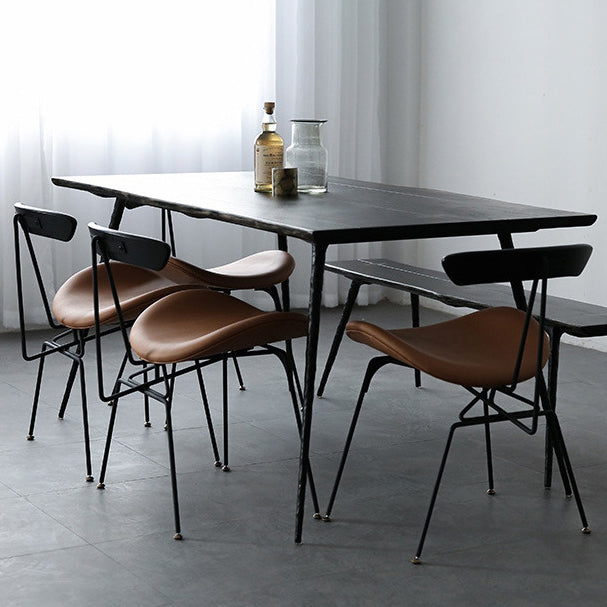 Industrial Chair with Metal Base 29"H Open Back Dining Side Chair for Restaurant Clearhalo ' kitchen&dining_furn' 'Dining Chairs' 'Dining Tables & Seating' 'dining_chair' 'furn' 'furn_dining_chair' 'Furniture' 'furniture_dining_chair' 'Kitchen & Dining Furniture' 'kitchen' 3597837