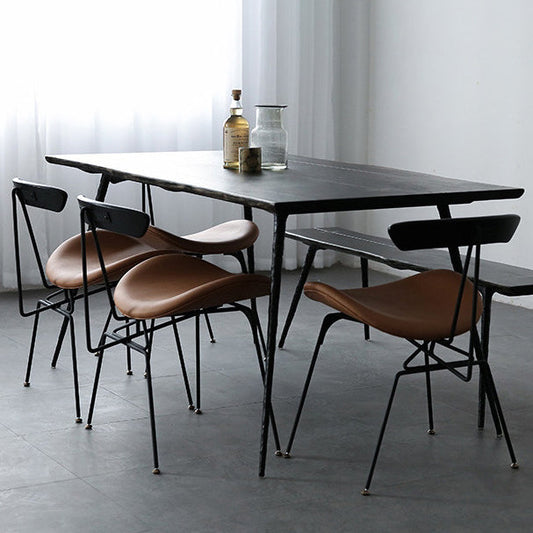 Industrial Chair with Metal Base 29"H Open Back Dining Side Chair for Restaurant Clearhalo ' kitchen&dining_furn' 'Dining Chairs' 'Dining Tables & Seating' 'dining_chair' 'furn' 'furn_dining_chair' 'Furniture' 'furniture_dining_chair' 'Kitchen & Dining Furniture' 'kitchen' 3597837