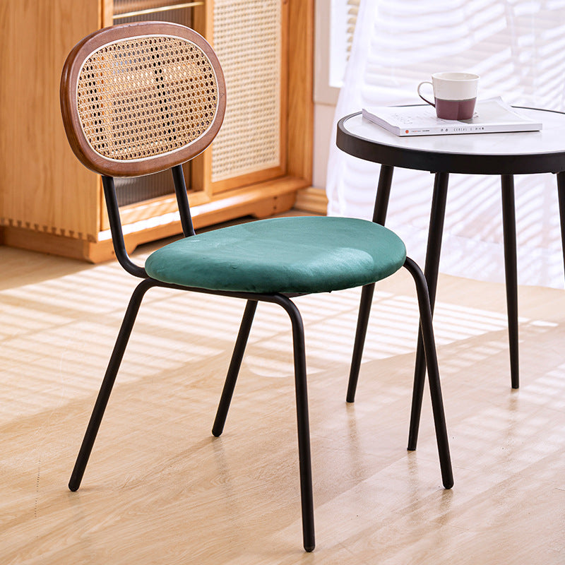 Modern Style Metal Dining Room Kitchen Chairs Set Open Back Dining Side Chair Walnut Green 1 Piece Clearhalo ' kitchen&dining_furn' 'Dining Chairs' 'Dining Tables & Seating' 'dining_chair' 'furn' 'furn_dining_chair' 'Furniture' 'furniture_dining_chair' 'Kitchen & Dining Furniture' 'kitchen' 3597840