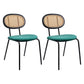Modern Style Metal Dining Room Kitchen Chairs Set Open Back Dining Side Chair Black Green 2 Piece Set Clearhalo ' kitchen&dining_furn' 'Dining Chairs' 'Dining Tables & Seating' 'dining_chair' 'furn' 'furn_dining_chair' 'Furniture' 'furniture_dining_chair' 'Kitchen & Dining Furniture' 'kitchen' 3597846