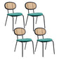 Modern Style Metal Dining Room Kitchen Chairs Set Open Back Dining Side Chair Black Green 4 Piece Set Clearhalo ' kitchen&dining_furn' 'Dining Chairs' 'Dining Tables & Seating' 'dining_chair' 'furn' 'furn_dining_chair' 'Furniture' 'furniture_dining_chair' 'Kitchen & Dining Furniture' 'kitchen' 3597848