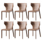 Faux Leather Modern Dining Room Chair Matte Finish Wingback Side Dining Chair Brown 6 Piece Set Clearhalo ' kitchen&dining_furn' 'Dining Chairs' 'Dining Tables & Seating' 'dining_chair' 'furn' 'furn_dining_chair' 'Furniture' 'furniture_dining_chair' 'Kitchen & Dining Furniture' 'kitchen' 3597864