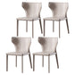 Faux Leather Modern Dining Room Chair Matte Finish Wingback Side Dining Chair Light Khaki 4 Piece Set Clearhalo ' kitchen&dining_furn' 'Dining Chairs' 'Dining Tables & Seating' 'dining_chair' 'furn' 'furn_dining_chair' 'Furniture' 'furniture_dining_chair' 'Kitchen & Dining Furniture' 'kitchen' 3597868