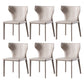 Faux Leather Modern Dining Room Chair Matte Finish Wingback Side Dining Chair Light Khaki 6 Piece Set Clearhalo ' kitchen&dining_furn' 'Dining Chairs' 'Dining Tables & Seating' 'dining_chair' 'furn' 'furn_dining_chair' 'Furniture' 'furniture_dining_chair' 'Kitchen & Dining Furniture' 'kitchen' 3597870