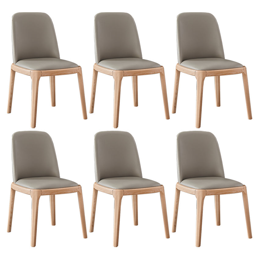 Contemporary Side Chair Dining Room Side Chair Set with Solid Wood Legs Grey 6 Piece Set Clearhalo ' kitchen&dining_furn' 'Dining Chairs' 'Dining Tables & Seating' 'dining_chair' 'furn' 'furn_dining_chair' 'Furniture' 'furniture_dining_chair' 'Kitchen & Dining Furniture' 'kitchen' 3597879