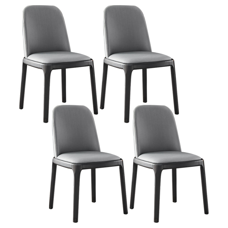 Contemporary Side Chair Dining Room Side Chair Set with Solid Wood Legs Light Gray 4 Piece Set Clearhalo ' kitchen&dining_furn' 'Dining Chairs' 'Dining Tables & Seating' 'dining_chair' 'furn' 'furn_dining_chair' 'Furniture' 'furniture_dining_chair' 'Kitchen & Dining Furniture' 'kitchen' 3597883