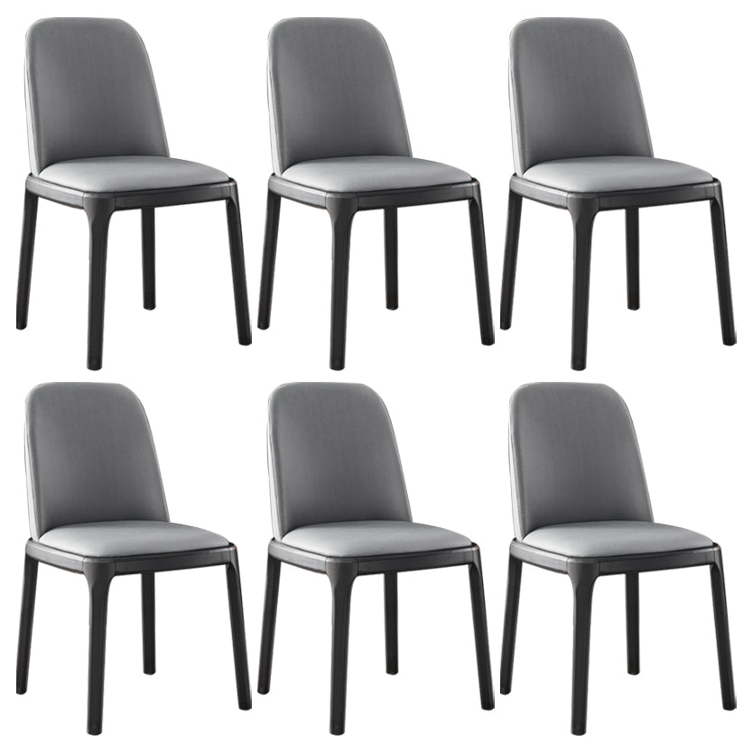 Contemporary Side Chair Dining Room Side Chair Set with Solid Wood Legs Light Gray 6 Piece Set Clearhalo ' kitchen&dining_furn' 'Dining Chairs' 'Dining Tables & Seating' 'dining_chair' 'furn' 'furn_dining_chair' 'Furniture' 'furniture_dining_chair' 'Kitchen & Dining Furniture' 'kitchen' 3597886