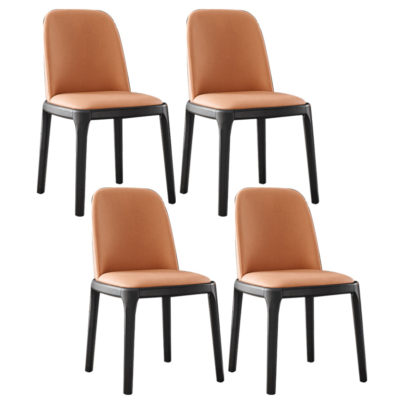 Contemporary Side Chair Dining Room Side Chair Set with Solid Wood Legs Orange 4 Piece Set Clearhalo ' kitchen&dining_furn' 'Dining Chairs' 'Dining Tables & Seating' 'dining_chair' 'furn' 'furn_dining_chair' 'Furniture' 'furniture_dining_chair' 'Kitchen & Dining Furniture' 'kitchen' 3597889