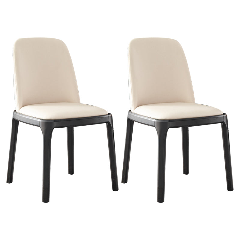 Contemporary Side Chair Dining Room Side Chair Set with Solid Wood Legs Off-White 2 Piece Set Clearhalo ' kitchen&dining_furn' 'Dining Chairs' 'Dining Tables & Seating' 'dining_chair' 'furn' 'furn_dining_chair' 'Furniture' 'furniture_dining_chair' 'Kitchen & Dining Furniture' 'kitchen' 3597893