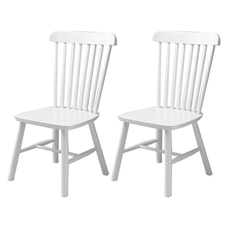 Contemporary Dining Chair Slat Back Side Chair with Wood Legs for Home Use White 2 Piece Set Clearhalo ' kitchen&dining_furn' 'Dining Chairs' 'Dining Tables & Seating' 'dining_chair' 'furn' 'furn_dining_chair' 'Furniture' 'furniture_dining_chair' 'Kitchen & Dining Furniture' 'kitchen' 3597900