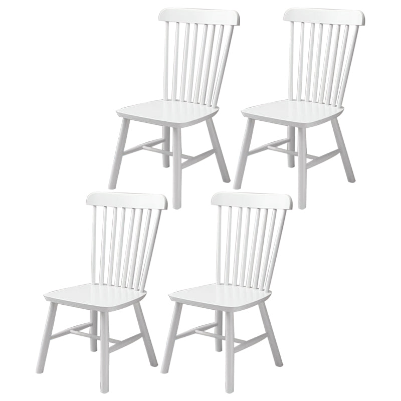 Contemporary Dining Chair Slat Back Side Chair with Wood Legs for Home Use White 4 Piece Set Clearhalo ' kitchen&dining_furn' 'Dining Chairs' 'Dining Tables & Seating' 'dining_chair' 'furn' 'furn_dining_chair' 'Furniture' 'furniture_dining_chair' 'Kitchen & Dining Furniture' 'kitchen' 3597902