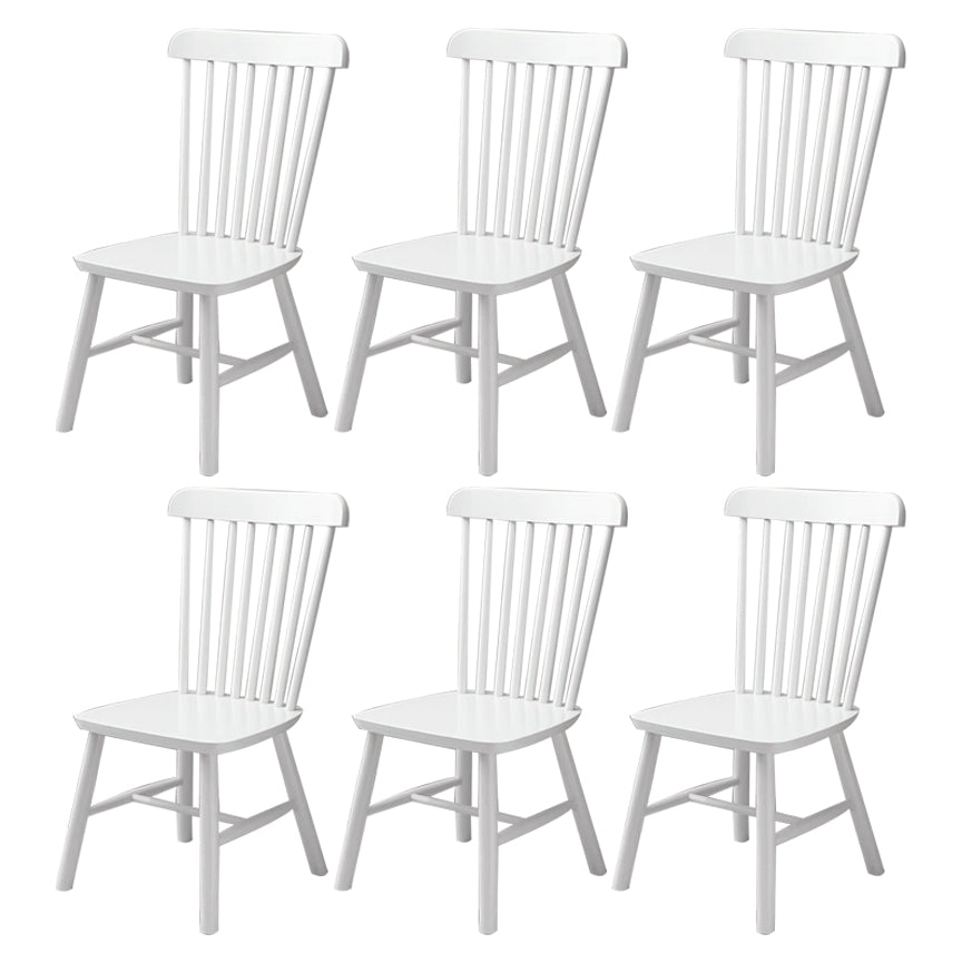 Contemporary Dining Chair Slat Back Side Chair with Wood Legs for Home Use White 6 Piece Set Clearhalo ' kitchen&dining_furn' 'Dining Chairs' 'Dining Tables & Seating' 'dining_chair' 'furn' 'furn_dining_chair' 'Furniture' 'furniture_dining_chair' 'Kitchen & Dining Furniture' 'kitchen' 3597903