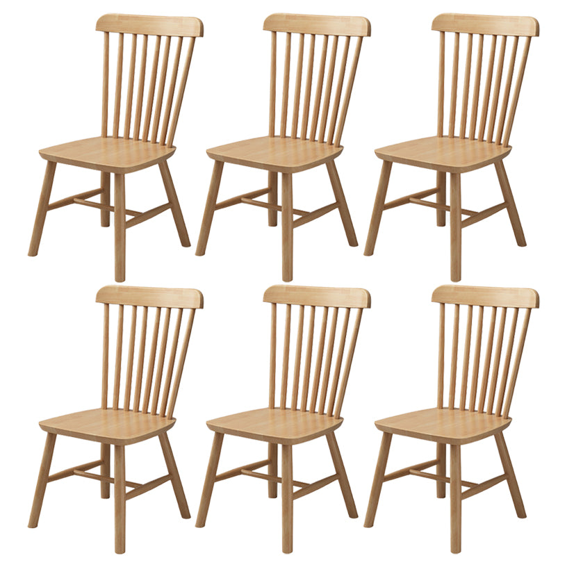 Contemporary Dining Chair Slat Back Side Chair with Wood Legs for Home Use Natural 6 Piece Set Clearhalo ' kitchen&dining_furn' 'Dining Chairs' 'Dining Tables & Seating' 'dining_chair' 'furn' 'furn_dining_chair' 'Furniture' 'furniture_dining_chair' 'Kitchen & Dining Furniture' 'kitchen' 3597909