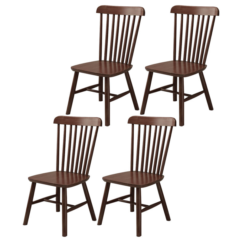 Contemporary Dining Chair Slat Back Side Chair with Wood Legs for Home Use Walnut 4 Piece Set Clearhalo ' kitchen&dining_furn' 'Dining Chairs' 'Dining Tables & Seating' 'dining_chair' 'furn' 'furn_dining_chair' 'Furniture' 'furniture_dining_chair' 'Kitchen & Dining Furniture' 'kitchen' 3597913