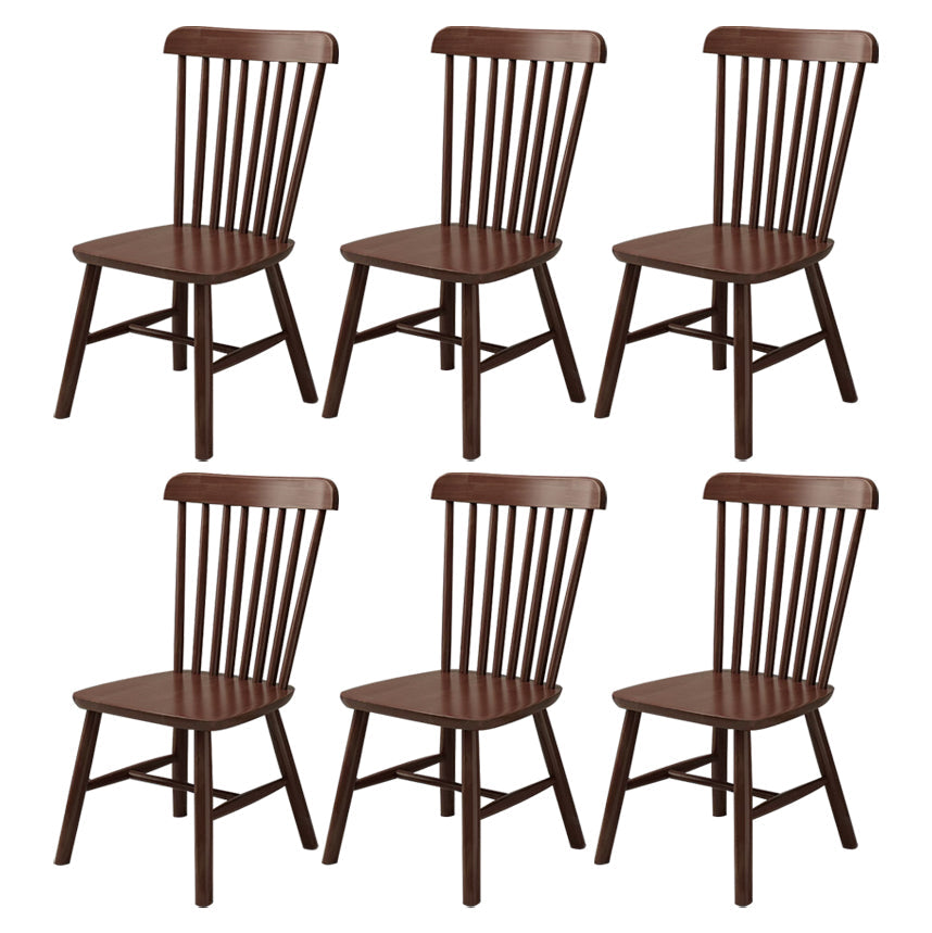 Contemporary Dining Chair Slat Back Side Chair with Wood Legs for Home Use Walnut 6 Piece Set Clearhalo ' kitchen&dining_furn' 'Dining Chairs' 'Dining Tables & Seating' 'dining_chair' 'furn' 'furn_dining_chair' 'Furniture' 'furniture_dining_chair' 'Kitchen & Dining Furniture' 'kitchen' 3597915