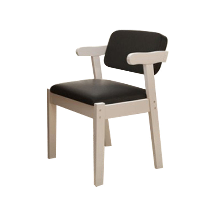 Contemporary Dining Side Chair Solid Wood Open Back Dining Side Chairs Black 1 Piece White Clearhalo ' kitchen&dining_furn' 'Dining Chairs' 'Dining Tables & Seating' 'dining_chair' 'furn' 'furn_dining_chair' 'Furniture' 'furniture_dining_chair' 'Kitchen & Dining Furniture' 'kitchen' 3597917