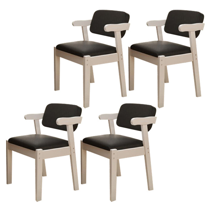 Contemporary Dining Side Chair Solid Wood Open Back Dining Side Chairs Black 4 Piece Set White Clearhalo ' kitchen&dining_furn' 'Dining Chairs' 'Dining Tables & Seating' 'dining_chair' 'furn' 'furn_dining_chair' 'Furniture' 'furniture_dining_chair' 'Kitchen & Dining Furniture' 'kitchen' 3597920