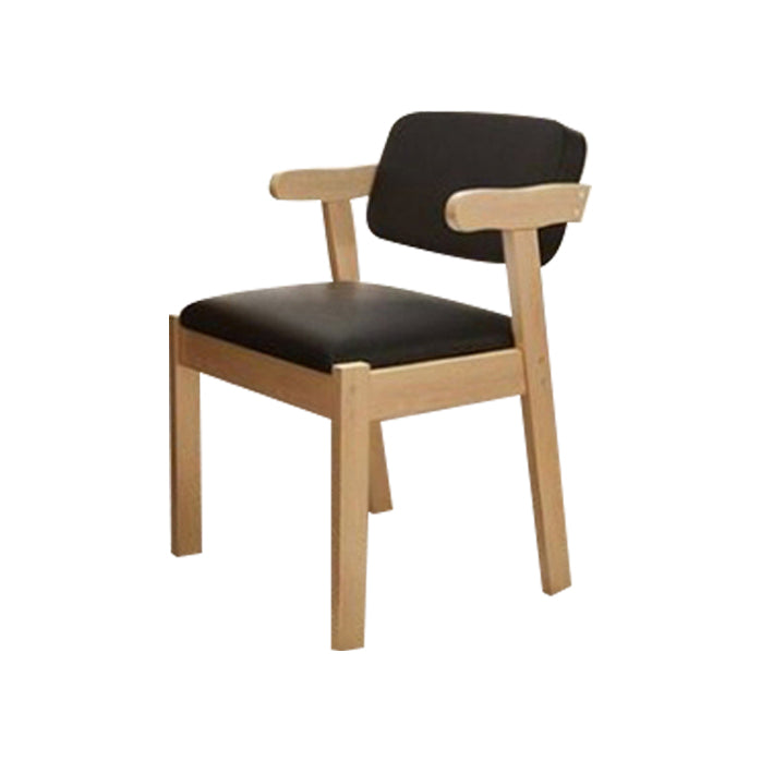 Contemporary Dining Side Chair Solid Wood Open Back Dining Side Chairs Black 1 Piece Natural Wood Clearhalo ' kitchen&dining_furn' 'Dining Chairs' 'Dining Tables & Seating' 'dining_chair' 'furn' 'furn_dining_chair' 'Furniture' 'furniture_dining_chair' 'Kitchen & Dining Furniture' 'kitchen' 3597923