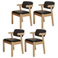 Contemporary Dining Side Chair Solid Wood Open Back Dining Side Chairs Black 4 Piece Set Natural Wood Clearhalo ' kitchen&dining_furn' 'Dining Chairs' 'Dining Tables & Seating' 'dining_chair' 'furn' 'furn_dining_chair' 'Furniture' 'furniture_dining_chair' 'Kitchen & Dining Furniture' 'kitchen' 3597927