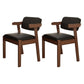 Contemporary Dining Side Chair Solid Wood Open Back Dining Side Chairs Black 2 Piece Set Walnut Clearhalo ' kitchen&dining_furn' 'Dining Chairs' 'Dining Tables & Seating' 'dining_chair' 'furn' 'furn_dining_chair' 'Furniture' 'furniture_dining_chair' 'Kitchen & Dining Furniture' 'kitchen' 3597931