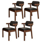 Contemporary Dining Side Chair Solid Wood Open Back Dining Side Chairs Black 4 Piece Set Walnut Clearhalo ' kitchen&dining_furn' 'Dining Chairs' 'Dining Tables & Seating' 'dining_chair' 'furn' 'furn_dining_chair' 'Furniture' 'furniture_dining_chair' 'Kitchen & Dining Furniture' 'kitchen' 3597932