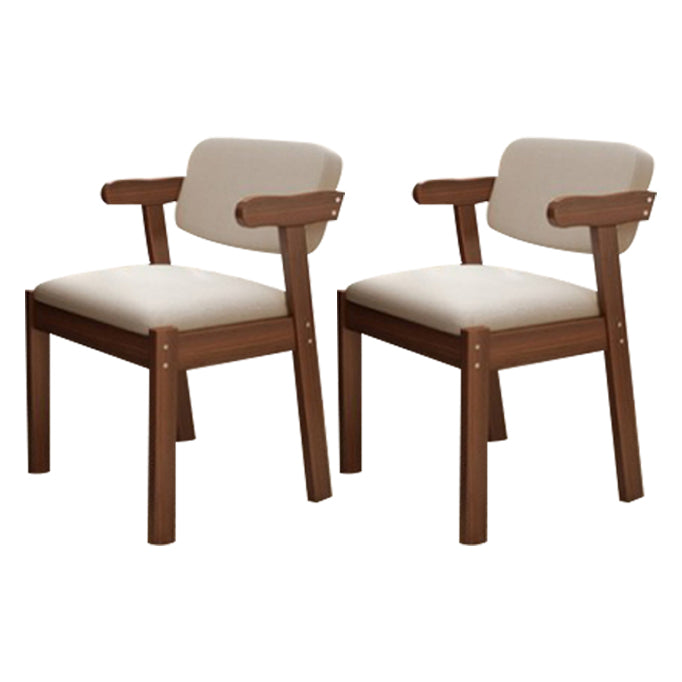 Contemporary Dining Side Chair Solid Wood Open Back Dining Side Chairs Light Gray 2 Piece Set Walnut Clearhalo ' kitchen&dining_furn' 'Dining Chairs' 'Dining Tables & Seating' 'dining_chair' 'furn' 'furn_dining_chair' 'Furniture' 'furniture_dining_chair' 'Kitchen & Dining Furniture' 'kitchen' 3597945