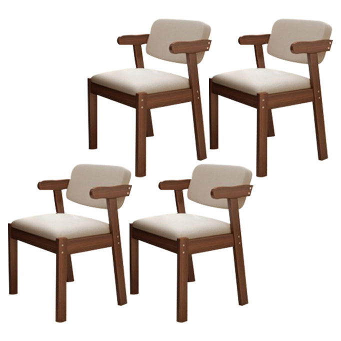 Contemporary Dining Side Chair Solid Wood Open Back Dining Side Chairs Light Gray 4 Piece Set Walnut Clearhalo ' kitchen&dining_furn' 'Dining Chairs' 'Dining Tables & Seating' 'dining_chair' 'furn' 'furn_dining_chair' 'Furniture' 'furniture_dining_chair' 'Kitchen & Dining Furniture' 'kitchen' 3597946