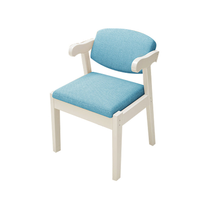 Contemporary Dining Side Chair Solid Wood Open Back Dining Side Chairs Sky Blue 1 Piece White Clearhalo ' kitchen&dining_furn' 'Dining Chairs' 'Dining Tables & Seating' 'dining_chair' 'furn' 'furn_dining_chair' 'Furniture' 'furniture_dining_chair' 'Kitchen & Dining Furniture' 'kitchen' 3597947