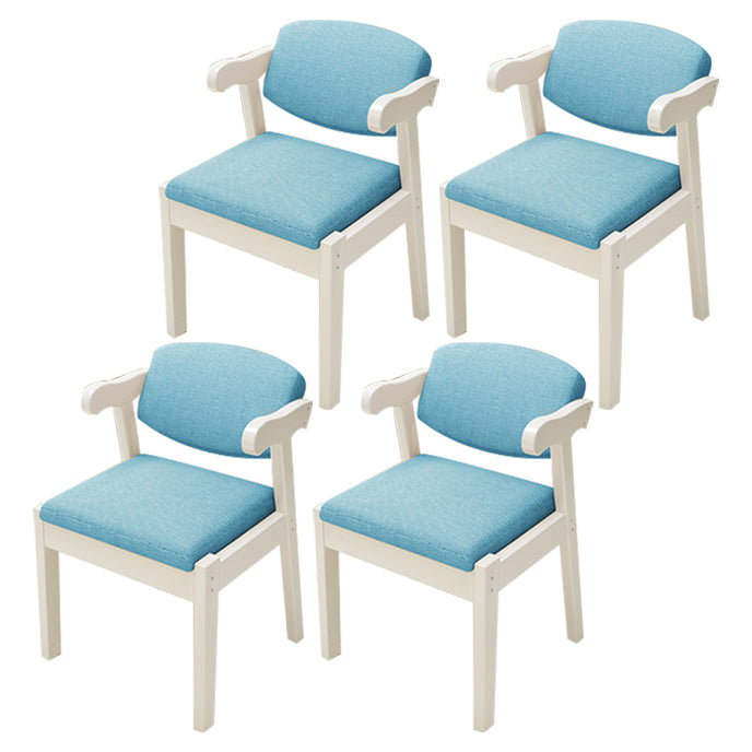 Contemporary Dining Side Chair Solid Wood Open Back Dining Side Chairs Sky Blue 4 Piece Set White Clearhalo ' kitchen&dining_furn' 'Dining Chairs' 'Dining Tables & Seating' 'dining_chair' 'furn' 'furn_dining_chair' 'Furniture' 'furniture_dining_chair' 'Kitchen & Dining Furniture' 'kitchen' 3597949