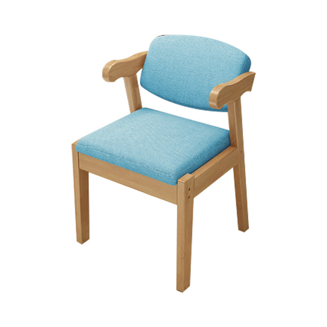 Contemporary Dining Side Chair Solid Wood Open Back Dining Side Chairs Sky Blue 1 Piece Natural Wood Clearhalo ' kitchen&dining_furn' 'Dining Chairs' 'Dining Tables & Seating' 'dining_chair' 'furn' 'furn_dining_chair' 'Furniture' 'furniture_dining_chair' 'Kitchen & Dining Furniture' 'kitchen' 3597950