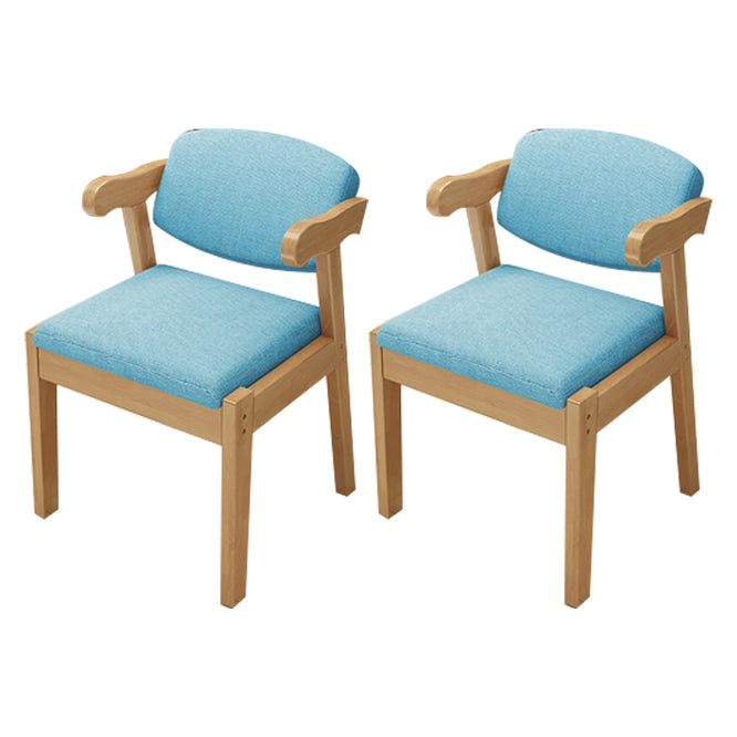 Contemporary Dining Side Chair Solid Wood Open Back Dining Side Chairs Sky Blue 2 Piece Set Natural Wood Clearhalo ' kitchen&dining_furn' 'Dining Chairs' 'Dining Tables & Seating' 'dining_chair' 'furn' 'furn_dining_chair' 'Furniture' 'furniture_dining_chair' 'Kitchen & Dining Furniture' 'kitchen' 3597951