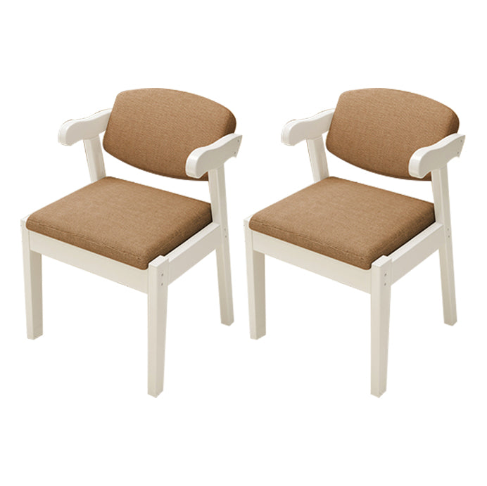 Contemporary Dining Side Chair Solid Wood Open Back Dining Side Chairs Coffee 2 Piece Set White Clearhalo ' kitchen&dining_furn' 'Dining Chairs' 'Dining Tables & Seating' 'dining_chair' 'furn' 'furn_dining_chair' 'Furniture' 'furniture_dining_chair' 'Kitchen & Dining Furniture' 'kitchen' 3597954